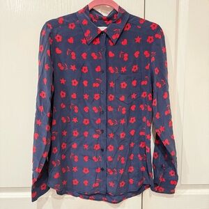 Nordstrom Rack Equipment Silk Floral Cherry Button Up
